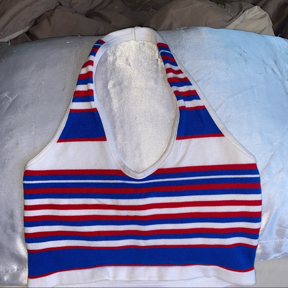 Red White Blue Striped Forever 21 Halter Top